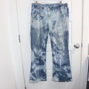 True Religion Sammy Tie Dye Low Rise Flare Size 28‎
